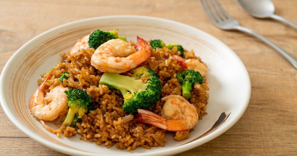 青花椰蝦仁炒飯